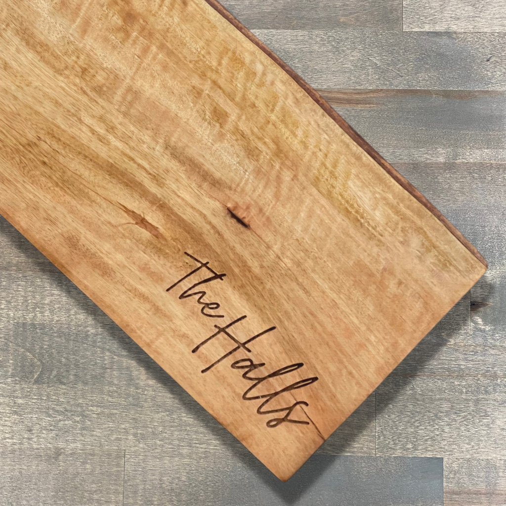 Personalized Large Live Edge Charcuterie Paddle Serving Board