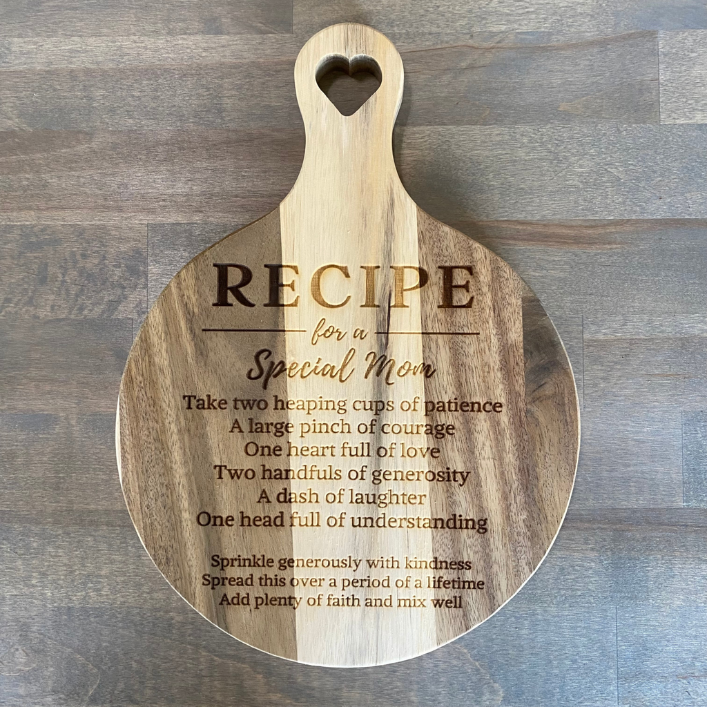 Recipe For A Special Mom - Sweet and Loving Durable Cutting Board 