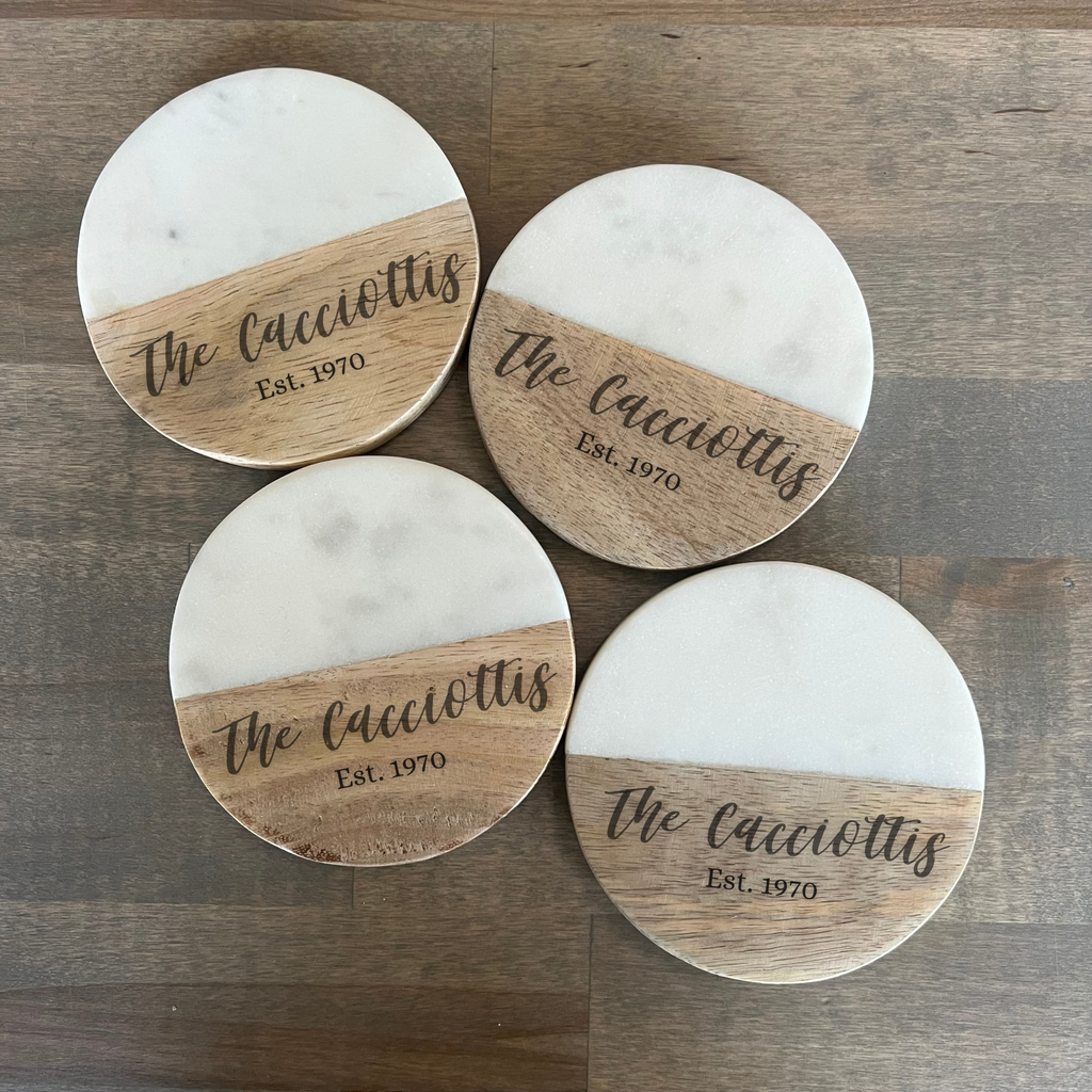 Custom Coasters, Wood Coasters, Engraved Coasters, Personalized