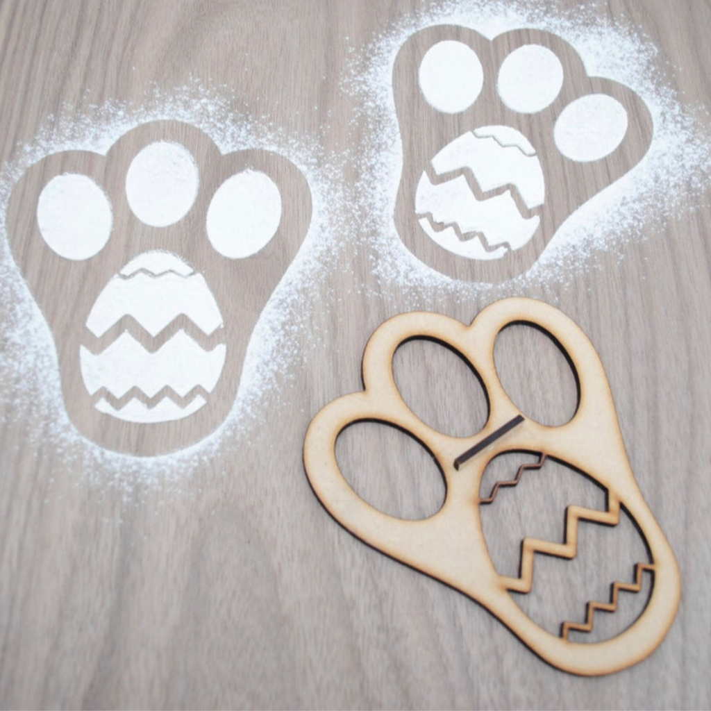 Easter Bunny Paw Print Stencils