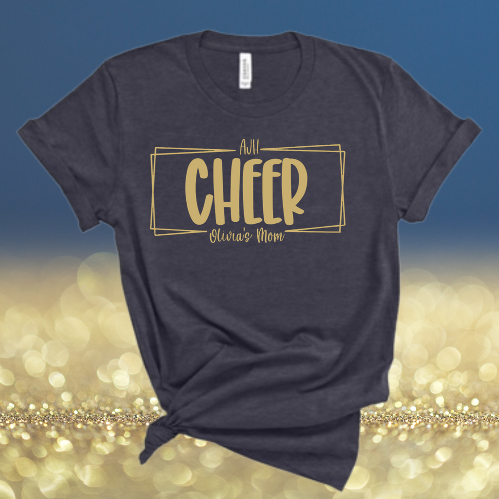 AJH - Personalized AJH Cheer -  Blue Heather - Bella Canvas T-Shirt