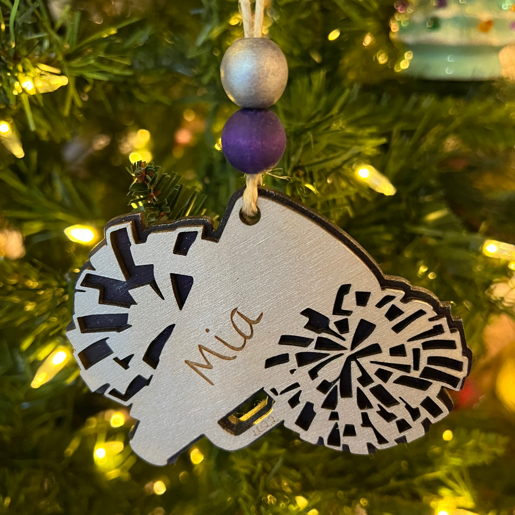 Personalized Cheer Pom Ornament