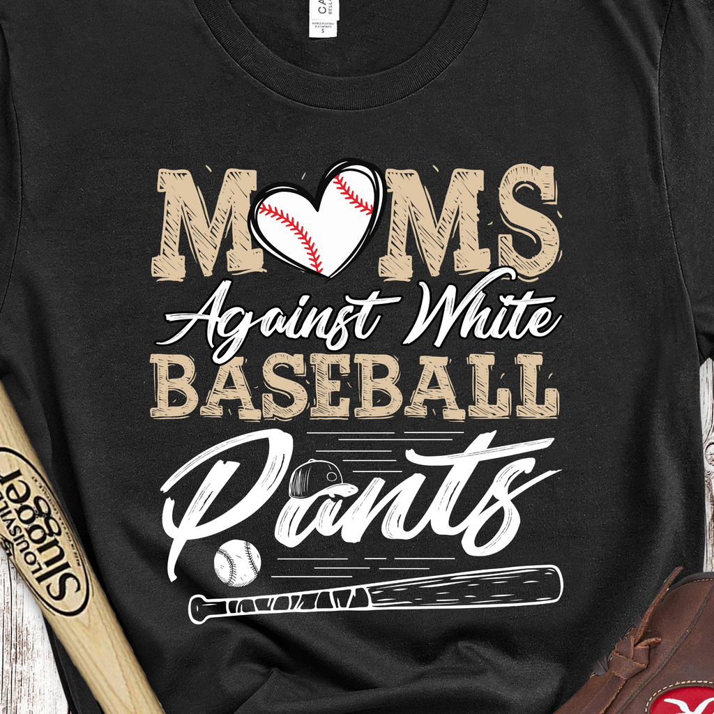 Moms Against White Baseball Pants - Bella Canvas - Black Heather