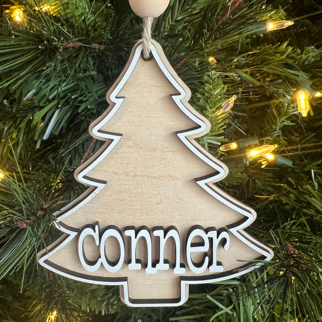 3D Personalized Christmas Tree Ornament -  Stocking Tag