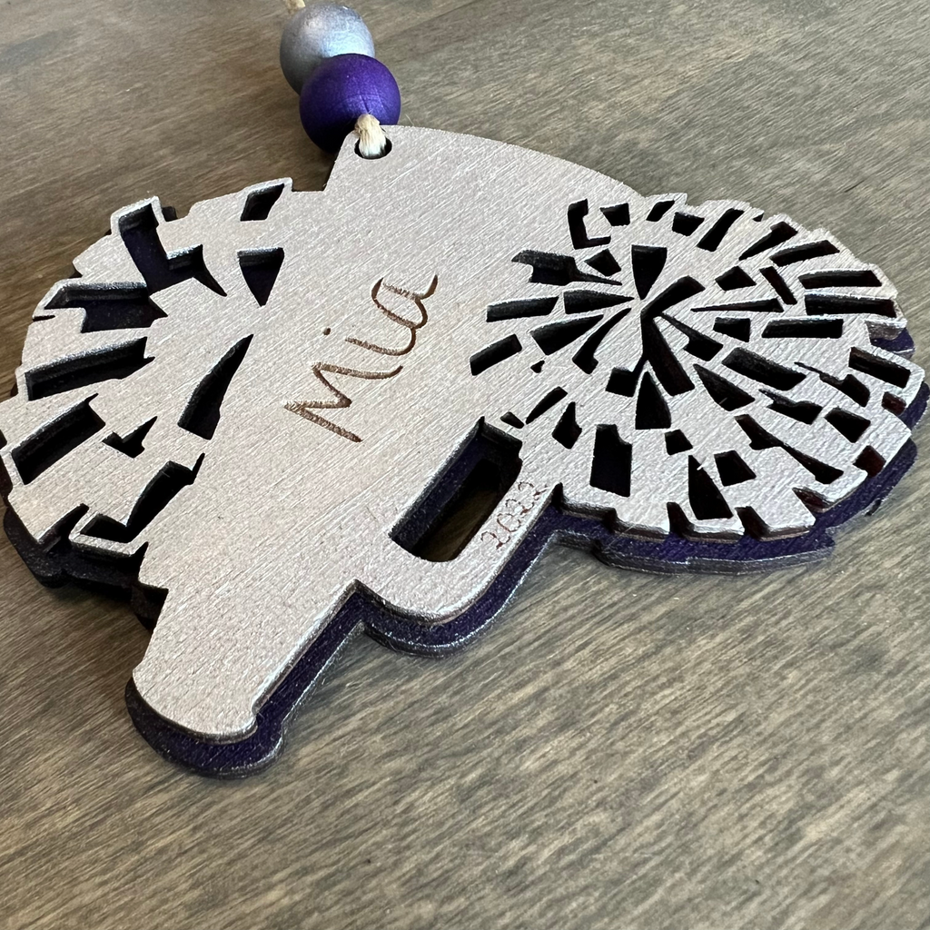 Personalized Cheer Pom Ornament