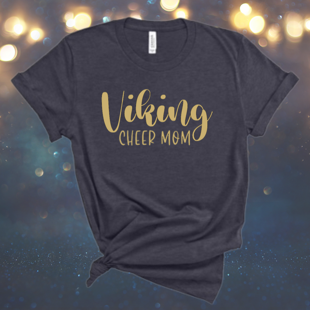 AJH - Viking Cheer Mom - Blue Heather - Bella Canvas T- Shirt