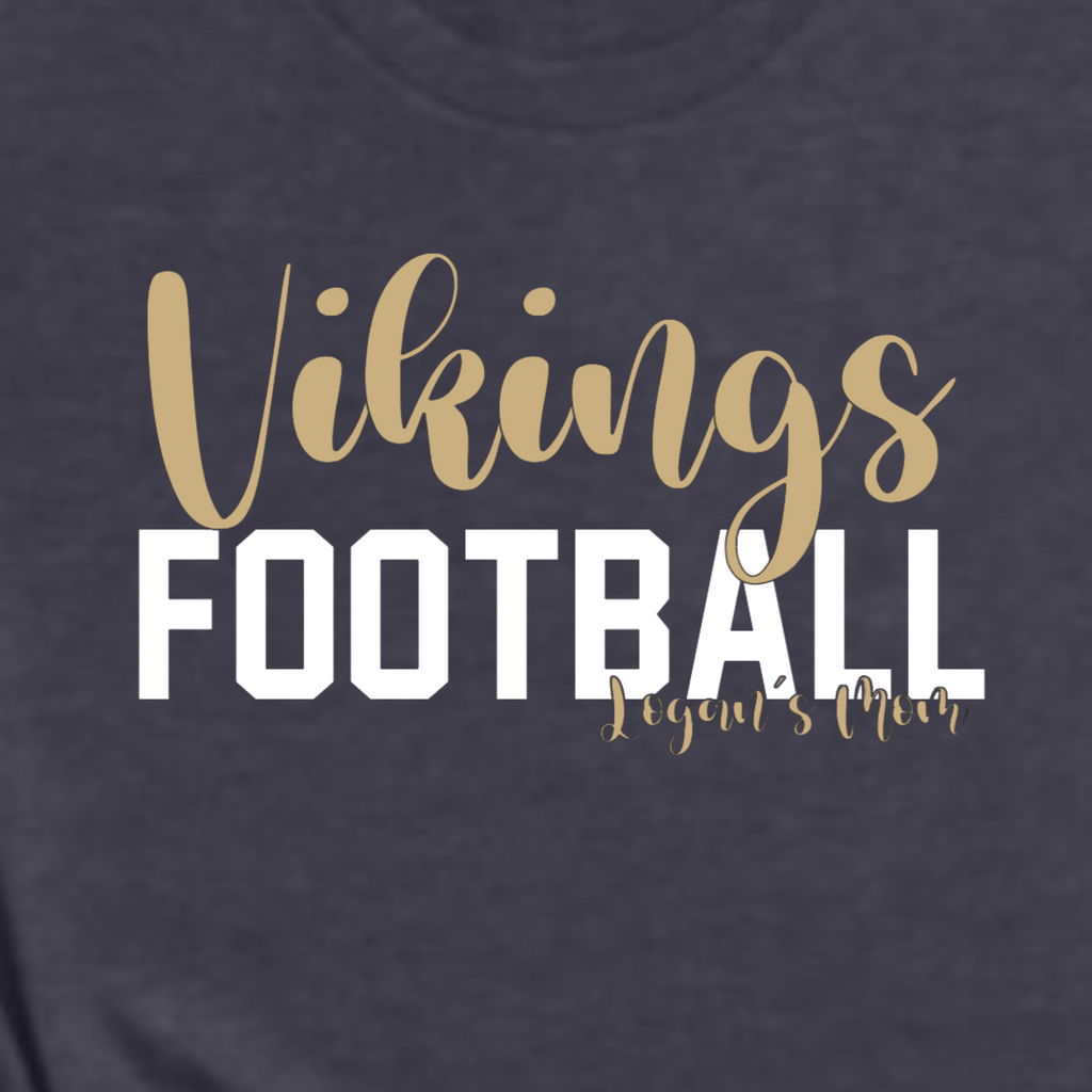 AJH - Vikings Football - Personalized - Heather Navy Bella Canvas T-Shirt