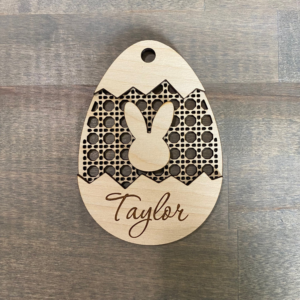 Personalized Rattan Easter Basket Name Tag