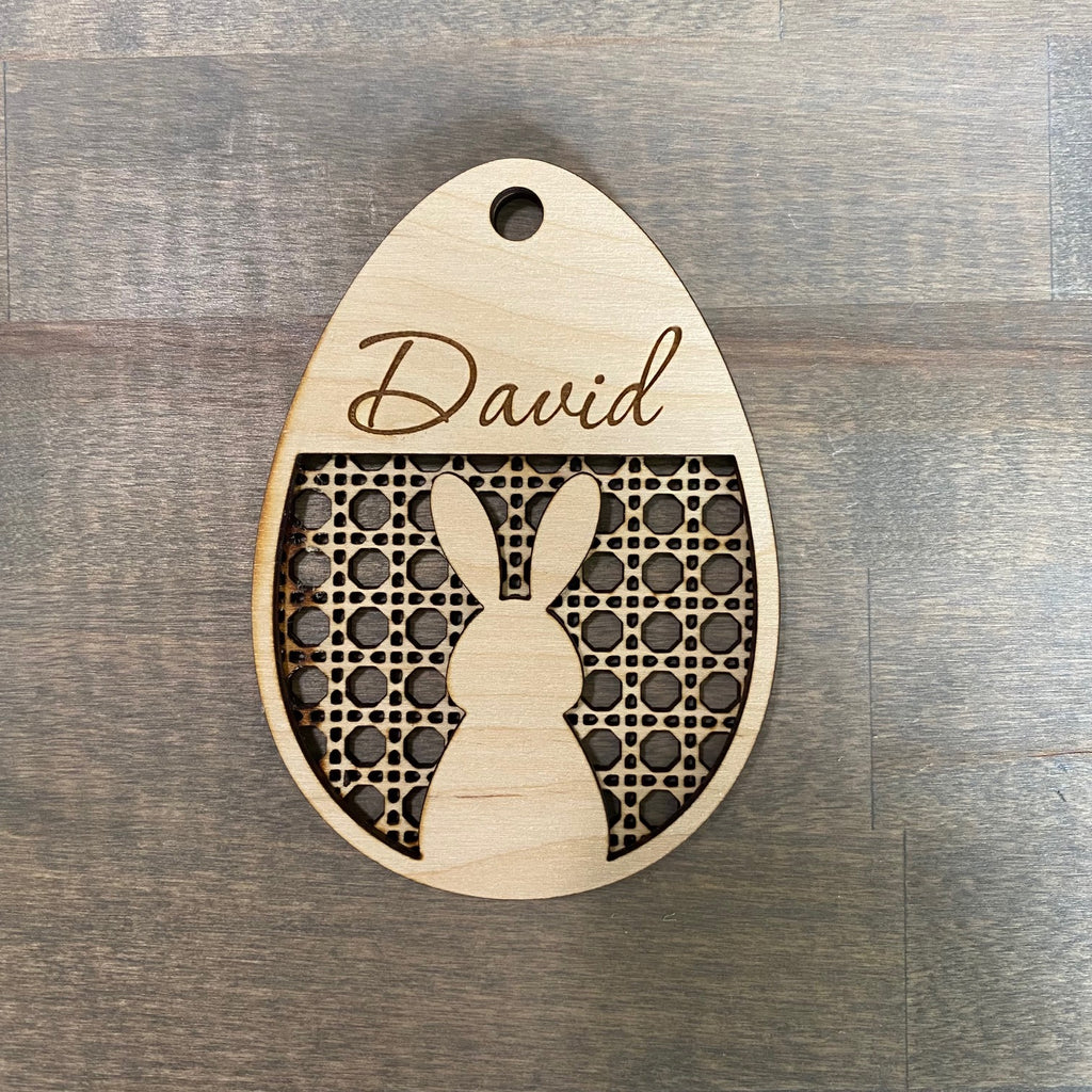 Personalized Rattan Easter Basket Name Tag
