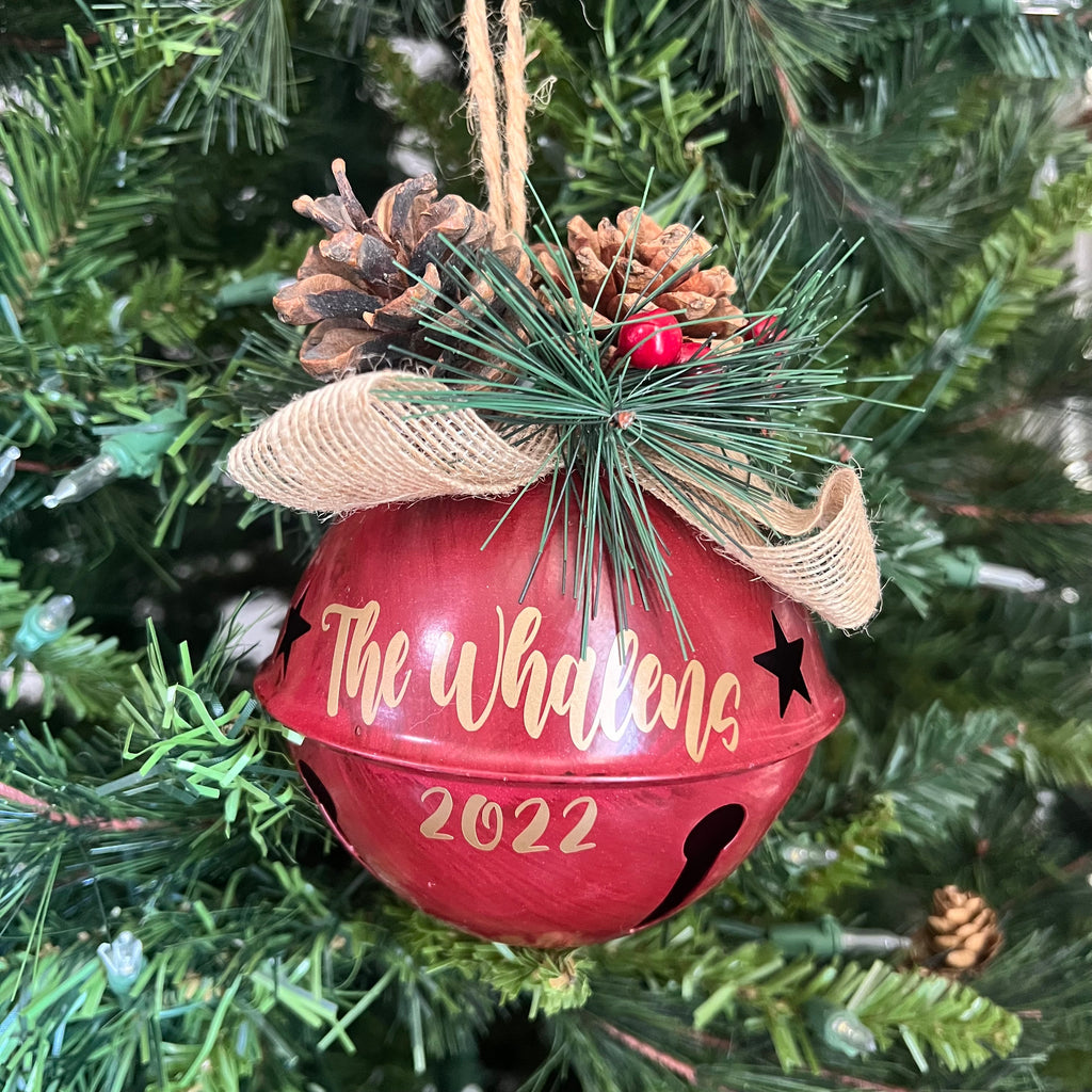 Personalized Red Metal Ornament