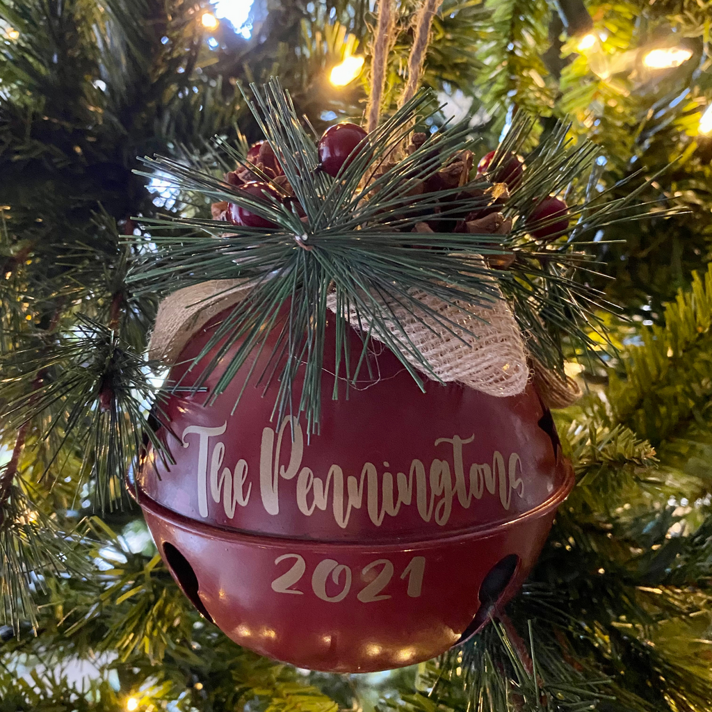 Personalized Red Metal Ornament